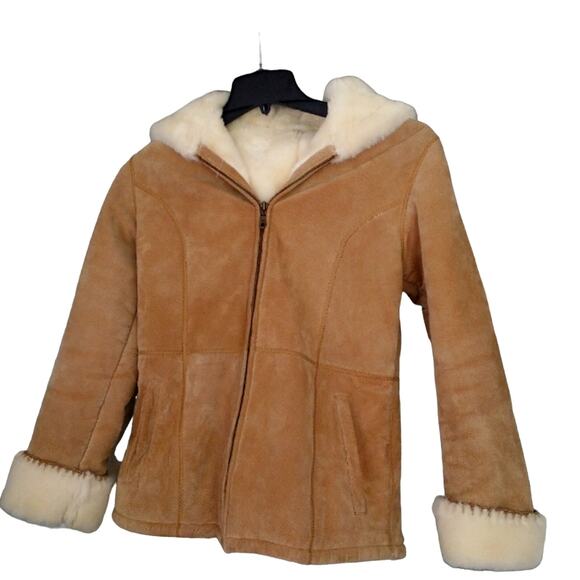 Wilson's suede leather penny lane style hoodie. Size small. - Picture 1 of 5